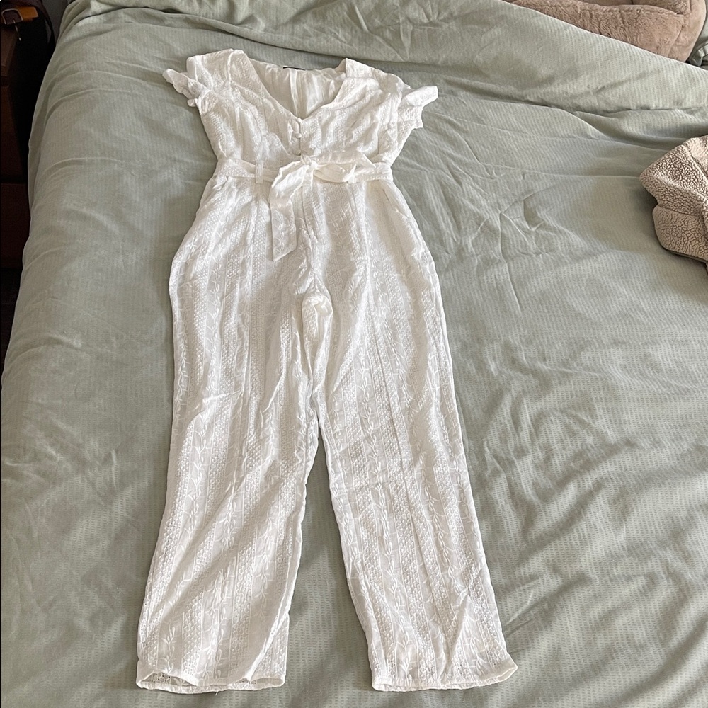 Blue Blush Elegant White Jumpsuit